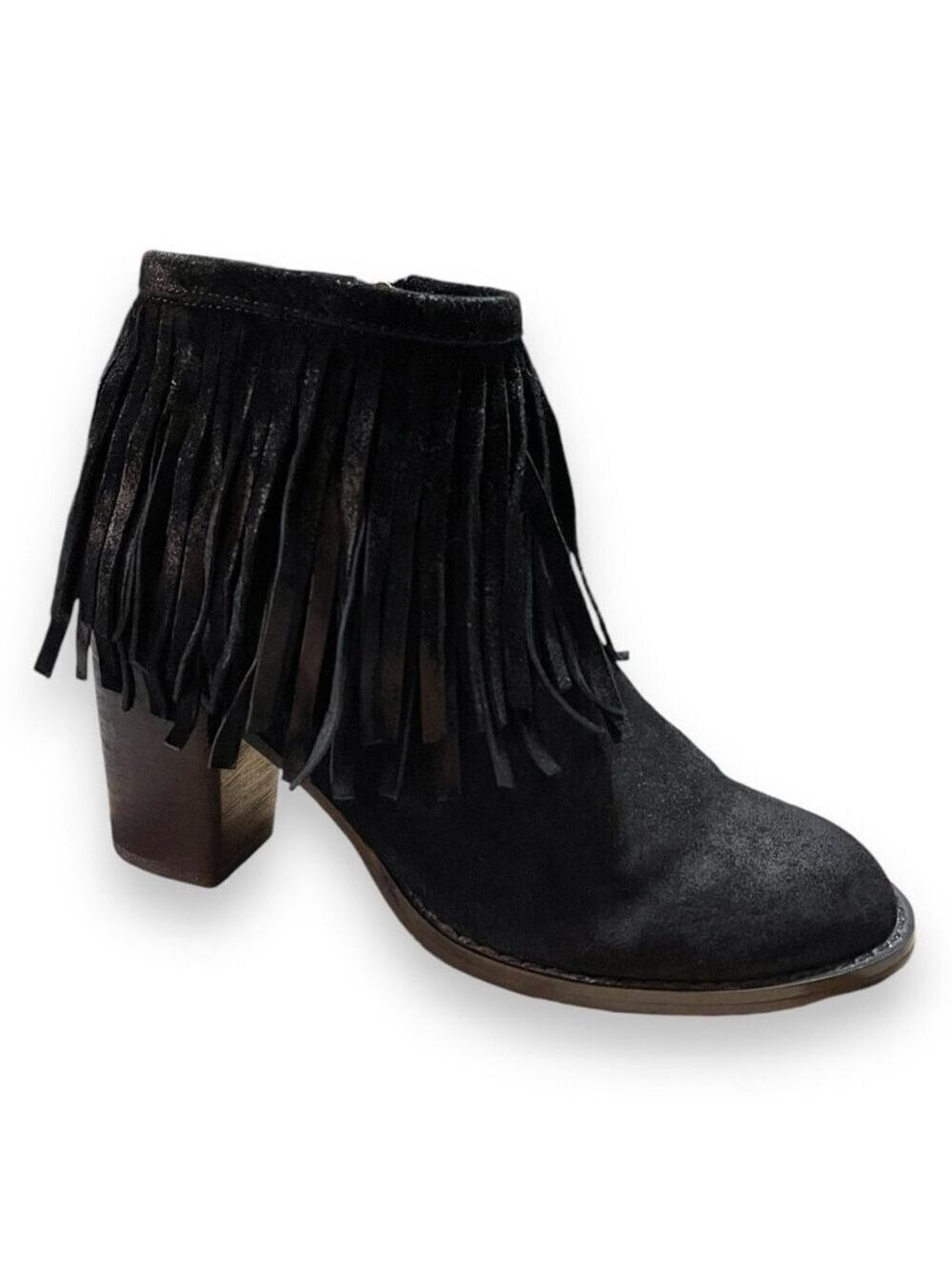 Azura Bernat Western Fringe Bootie Black Women’s Size 6 (US ) 36 (EU)